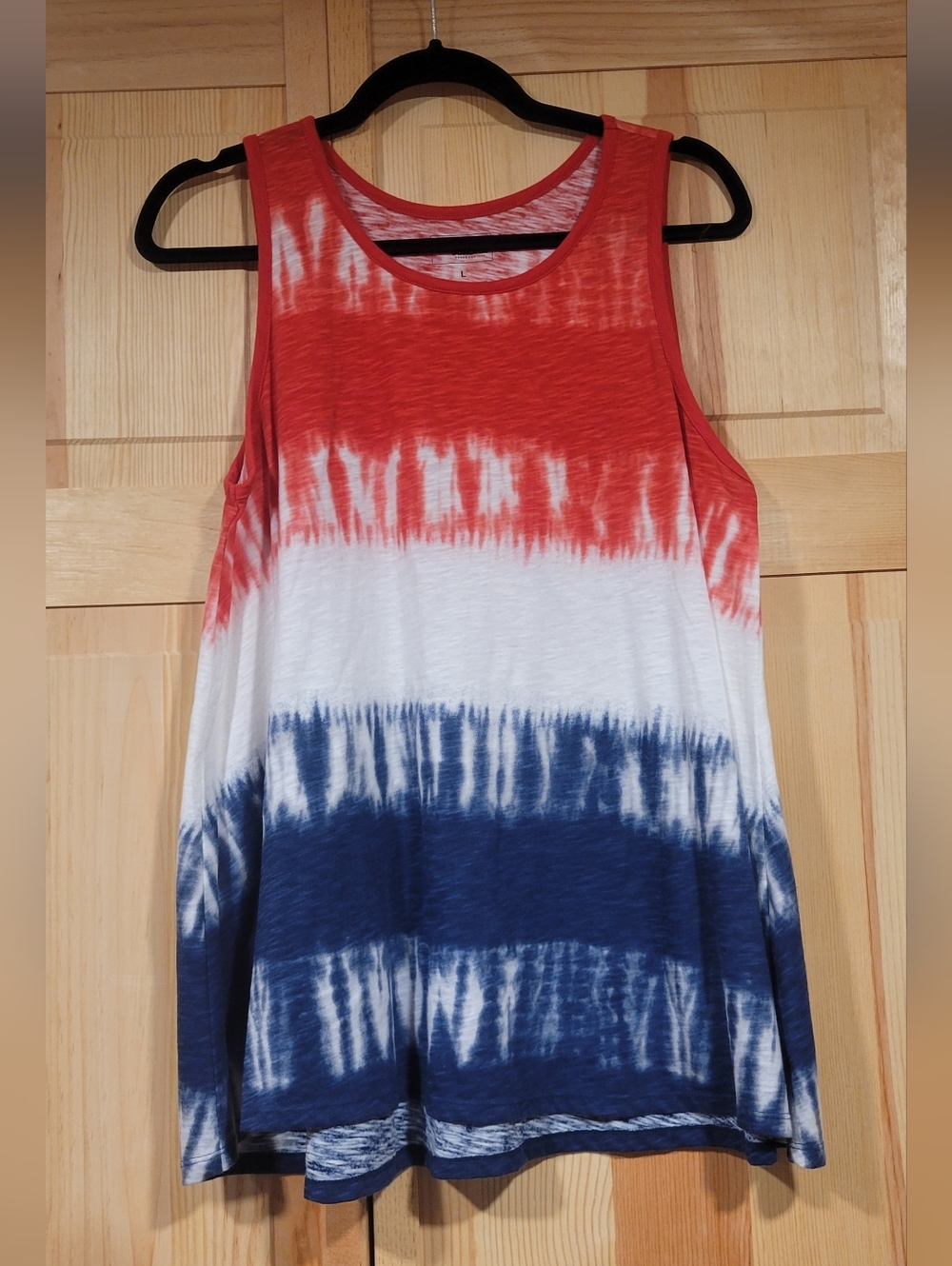 🥤 Sonoma Red White and Blue Tie-Dye Tank Top